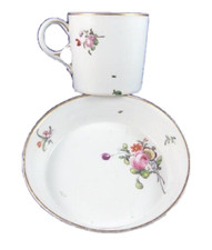 Antique 18thC French Porcelain Marseilles Cup & Saucer Porcelaine Tasse France picture