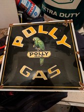 Polly Gas Porcelain Enamel sign vintage 12
