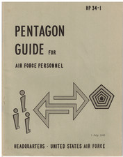 VINTAGE 1968 PENTAGON GUIDE FOR AIR FORCE PERSONNEL USAF MAP/ORG CHART/DINING picture