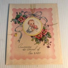Set of 12 Vintage (1940s) Birth Announcements in Original Wrapping FC78-4 T0160 picture