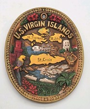 U.S. Virgin Islands Ceramic Decorative 3D Oval Plate 9