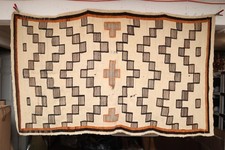 ATQ LARGE Navajo Wearing Blanket Serape Native American Rug 95x54 Transitional picture