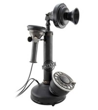 Telephone Candlestick Rotary Antique Black Finished Phone Collectible Home Décor picture