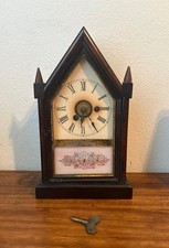 Antique PH & S Teutonia Clock Manufactory, Black Forest Mantel Steeple- Germany picture