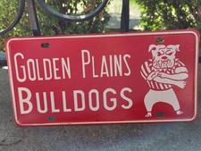 Vintage Golden Plains High School Bulldogs Kansas License Plate Metal NOS picture