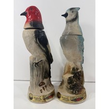 Vintage Jim Beam Bird Decanters Lot of 2 Woodpecker Blue Jay picture