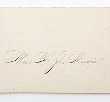 1850s-60s Hand Signed H.J. Lewis Business Card Victorian RARE Poet Boston picture