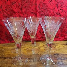 Rare Vtg European Crystal Etched Grapes 7.5