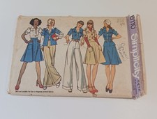 Vintage 1973 Simplicity 6110 Sewing Pattern Misses Blouse Skirt Pants Size 12 picture