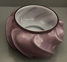 Fenton Purple Amethyst Plum Overlay Milk Glass Cased Rose Bowl Swirl Pattern VTG picture