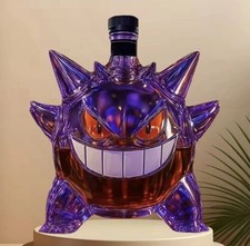 Pokemon Gengar Crown Royal Whiskey Bottle Empty Glass Flask Decanter picture