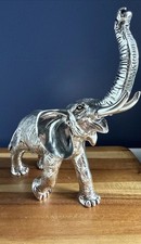 RARE 20oz Marcello Giorgio Italian Silver Laminated Elephante Sculpture Marked picture