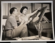 1956 CBS Vtg. Rare Press Photo Dennis & Mickey James Artists at Work Television picture