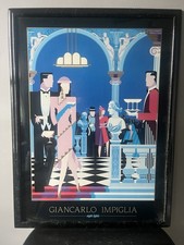 Giancarlo IMPIGLIA “NIGHT LIGHTS” Picture Frame Print RARE 1991 25.5X38 picture