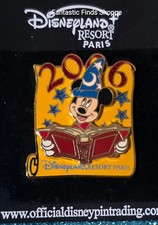 Disney Disneyland Paris DLRP 2006 Sorcerer Mickey Spellbook OE Pin NOC RETIRED picture