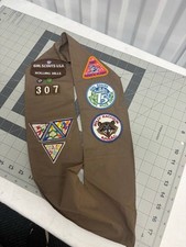 Vintage Girl Scouts Brownie Sash Rolling Hills Patch Troop 307 Cookie Magic 1987 picture