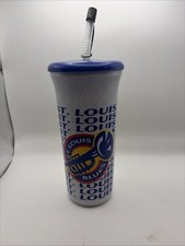 Large VTG 32 Ounce St. Louis Blues Horn Theme with Lid Straw Great Condition picture