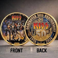 KISS Destroyer 50th Anniversary Commemorative Coin 1976-2026 Rock Band Collectib picture