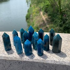 1LB Natural apatite quartz tower obelisk crystal wand point healing 40-65mm picture