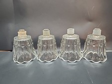 Set 4 HOMCO Tulip Clear Glass Peg Votive Cups W/ Grommets Candle Holders picture