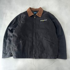 Vintage Detroit Jacket Corporate Logo Black L Duck Ground Tri-Mountain Work picture