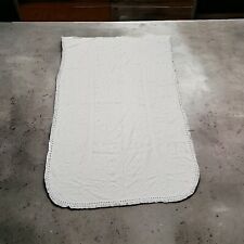 Vintage White Chenille Blanket Queen Fringed Floral Bedspread 80” X 109” picture