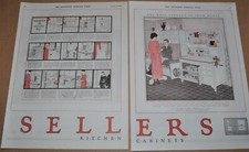 1923 SELLERS KITCHEN CABINET 2-page advertisement, 20s kitchen nook picture