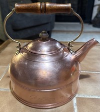 RARE Revere Ware Colonial 2-Quart Solid Copper Tea Kettle Open Box 2252-2 picture