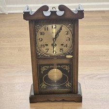 Vintage Alaron 31-Day Mechanical Wall Clock Korea – Wood, Glass, With Key  picture