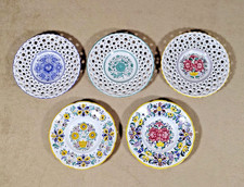 Vintage Modra Majolica Slovakian Folk Art Wall Plates Set of 5 (10