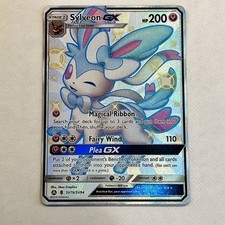 Sylveon GX Shiny Full Art Hidden Fates, Holo, lightly played, pokemon card SV/76 picture