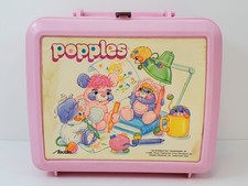 Vintage 1986 Aladdin Popples Plastic Lunch Box Pink No Thermos picture