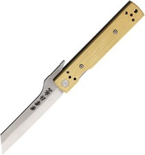 Kanetsune Brushed Brass Linerlock Pocket Folding Knife - KB-561 picture