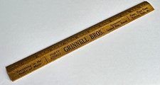 Vintage Grinnell Bros Detroit MI 12” Wooden Ad Ruler Victrola Piano Radio 1920s picture
