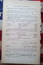 1874 Train Report CLEVELAND MOUNT VERNON & DELAWARE RAILROAD Hudson Ohio picture