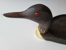 Vintage French Broad River Decoy CO. Wooden Duck Loon Decoy With Glass Eyes picture