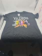 Disney Villains Graphic T-Shirt Adult Size XL Black Short Sleeve Cotton Top Crew picture