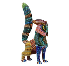 Handcrafted Oaxacan Alebrije Sculpture: Owl-Coyote Folk Art by Saulo Mandarin picture