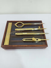 Marine Nautical Brass Divider with Scale Divider Round Pencil Tool Paper Scale picture