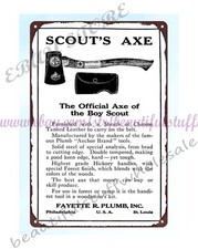 1911 Boy SCOUT'S AXE metal tin sign hardware tradesman handyman equipments picture