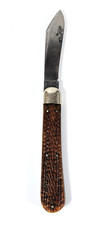 RARE Antique 1890's Walden NY / PBKC Pocket Knife Jigged Bone Handle picture