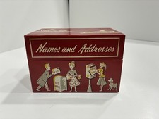 Vintage Stylecraft Of Baltimore Names & Addresses Tin Box W/ Cards picture