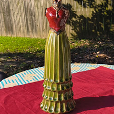 1950's-1960's vintage art pottery Vase, 15in  Lady Bodice Torso picture