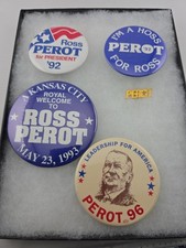 Ross Perot 1992 & 1996 Presidential Campaign Button Collection picture