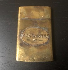 Early 1900's Winchester Brass Match Safe Cigarette Holder Case picture