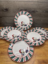 Gibson Snoopy Peanuts A Holiday Wish Christmas Holiday Dinner Plate 10-1/2”~6pc picture