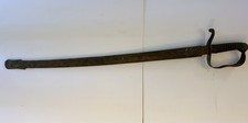 Antique 19th Century Military Short Sword with Scabbard Iron D-Guard picture