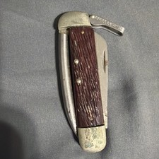VINTAGE USA SCHRADE WALDEN PICK BONE 735RPB MARINERS NAVY ROPE KNIFE OLD STOCK picture