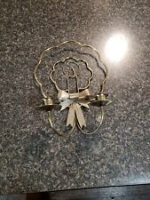 Votive Candle Holder Wall Sconce Home Interiors Candle With Bow Gold Tone picture