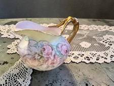 Antique KTK Hand Painted Rose Pitcher-Gilt Twig Handle-c. 1892-96 Marked picture